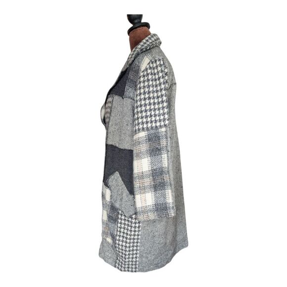 Plaid Patchwork Transitional Spring Coat Size M - Picture 6 of 11